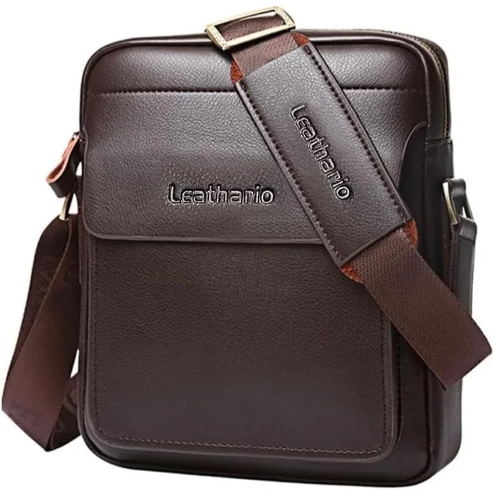 💫 Men Brown Crossbody Bag Leather Small Messenger Sling Satchel Shoulder bag